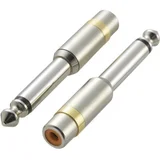 Jack / činč audio adapter KCA-635 [1x jack utikač 6.35 mm - 1x činč utičnica] srebrna