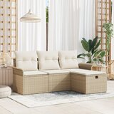 vidaXL set 4-delni vrtni kavč z blazinami bež poli ratan | Shoptok.si