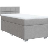 vidaXL Box spring postelja z vzmetnico svetlo siva 80x200 cm blago | Shoptok.si