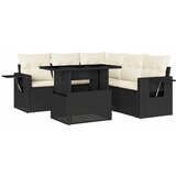 Maison Chic Seti vrtnega pohištva - Vrtna garnitura - Vrtni pohištvo set 6-delna z blazinami črna poli ratan, (21804896) | Shoptok.si