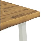  90 x 90 x 75 cm Čvrsto drvo akacije Bijela Četvrtasti - Bijela 90 x 90 x 75 cm Živi rub | shoptok.hr