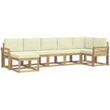  Set vanjskih sofa 7 kom. Bijela i krem Poliester Smeđa 308 x 130,5 x 73 cm | shoptok.hr