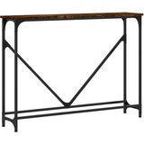Maison Chic konzolna miza - miza ob steni dimljen hrast 102x22,5x75 cm inženirski les, (21785845) Cene
