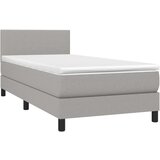  Box spring postelja z vzmetnico svetlo siv 100x200 cm blago, (20723803) | Shoptok.si