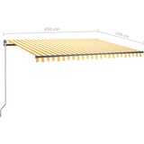  Tenda na ručno uvlačenje s LED svjetlima 450x350 cm žuto-bijela | shoptok.hr