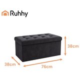 Ruhhy sklopivi tabure s spremnikom 110L – velvet pouf 76x38x38 cm, nosivost 150 kg (XXL) | Eponuda.ba