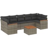  8-dijelni set vrtnih sofa od poliratana s jastucima sivi | shoptok.hr
