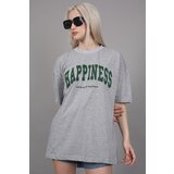 Madmext Women's Gray Printed Oversize T-shirt | shoptok.hr