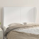  Uzglavlje s ušima bijelo 147x23x118/128 cm od umjetne kože | shoptok.hr