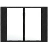  LED ogledalo za kupaonicu crni ormar od hrastovine 60x12x45 cm drvo | shoptok.hr