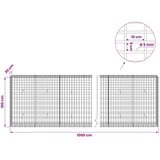  Gabion s žicom debljine 5 mm i mrežom 5x10 cm 1000x30x100 cm - 30 cm 100 cm 1000 cm | shoptok.hr
