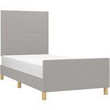  Za krevet s uzglavljem svjetlosivi 90x200 cm od tkanine | shoptok.hr