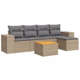Maison Chic Seti vrtnega pohištva - Vrtna garnitura - Vrtni pohištvo set 6-delna z blazinami bež poli ratan, (21818710) | Shoptok.si
