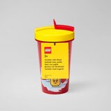 Lego Crvena čaša sa žutim poklopcem i slamkom Iconic, 500 ml | shoptok.hr