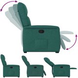  Naslonjač na podizanje od tkanine tamnozeleni | shoptok.hr