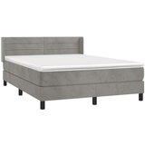  Box spring postelja z vzmetnico svetlo siva 140x200 cm žamet, (20725255) | Shoptok.si