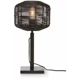 Good&Mojo Črna namizna svetilka s senčnikom iz ratana (višina 40 cm) Tanami –