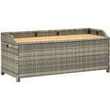 The Living Store Vrtna klop s prostorom za shranjevanje 120 cm poli ratan siva - Klop S Prostorom Za Shranjevanje, (21479163) Cene