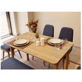 Hanah home vina mini 03 1048 oak dark blue (produžni set trpezarijskih stolova i stolica (6 komada))