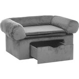 vidaXL Sofa za pse s ladicom siva 75 x 50 x 38 cm plišana | shoptok.hr
