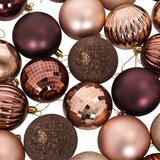  Set božićnih kuglica 50 kom. Boja šampanjca i smeđa 8 cm | shoptok.hr