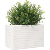  Vrtno cvetlično korito belo 70x40x45,5 cm trdna borovina | Shoptok.si