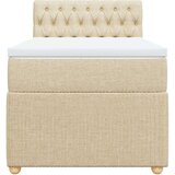 vidaXL Box spring postelja z vzmetnico krem 100x200 cm blago, (21291888) | Shoptok.si