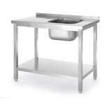 Hendi Sto sa sudoperom i policom, pričvršćen šrafovima, Kitchen Line, 1000x600x(H)850mm Cene