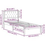  Konstrukcija postelje z vzglavjem Temno siva 75 x 190 cm blago, (5000084298) | Shoptok.si