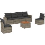 Maison Chic Seti vrtnega pohištva - Vrtna garnitura - Vrtni pohištvo set 7-delna z blazinami siv poli ratan, (21801386) | Shoptok.si