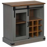 Maison Chic Komoda - Predalnik HALDEN z drsnimi vrati sive barve 80x40x80 cm masivni les, (21720069) | Shoptok.si
