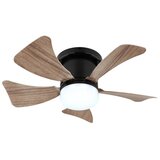 Globo Stropni ventilator LED Hines Wood 10 W 750 lm CCT | shoptok.hr