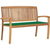  Složiva vrtna klupa s jastukom 128,5 cm od masovne tikovine | shoptok.hr