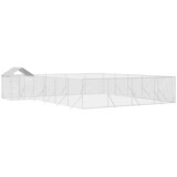 vidaXL Zunanja pasja ograda s streho srebrna 10x8x2,5m pocinkano jeklo - - Srebrna - 117.25 - 10 x 8 x 2.5 m - 2025- | Shoptok.si