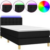 Maison Chic Box spring postelja - Vzmetna postelja z vzmetnico LED črna 90x190 cm blago SL8779, (21904427) Cene