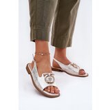 S. BARSKI Elegant Sandals With Decoration On Flat Heel S.Barski Cene