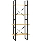 vidaXL Knjižna omara 4-nadstropna 60x30x140 cm trdna borovina | Shoptok.si