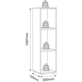 MID.YOU Pisarniški Regal Salia B30, Bela, Barva Hrasta | Shoptok.si