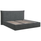 Makamii Temno siva oblazinjena zakonska postelja s prostorom za shranjevanje z letvenim dnom 140x200 cm Esala – | Shoptok.si