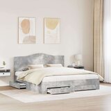  Konstrukcija postelje z vzglavjem Betonsko siva 200 x 200 cm, (5000102187) | Shoptok.si