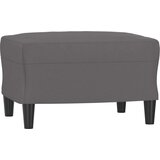 vidaXL Fotelja s tabureom siva 60 cm od umjetne kože | shoptok.hr