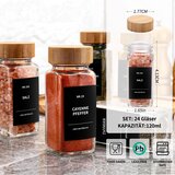 MYHTGD 24x 120 ml stekleni kozarčki za začimbe z bambusovim pokrovom | Shoptok.si