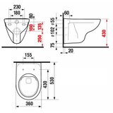 Jika H8213840000001 Lyra Plus viseča brezrobna WC školjka | Shoptok.si