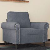  The Living Store Fotelj temno siv 60 cm žamet - Enosed, (21494907) | Shoptok.si
