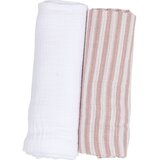 Bubaba by FreeON tetra plenica muslin 2/1 črte, 70 x 70 cm pink Cene