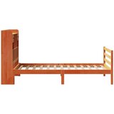 vidaXL Knjižna postelja brez vzmetnice vošč. rjava 100x200 cm borovina | Shoptok.si
