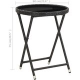 Stolić za čaj crni 60 cm poliratana od kaljenog stakla | shoptok.hr