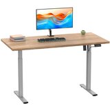 MID.YOU Dvižna Miza E-lona, Barva Hrasta, Srebrna, 140x80cm | Shoptok.si