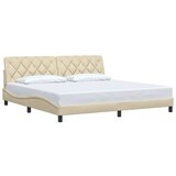  Okvir za krevet bez madraca krem 200x200 cm od tkanine | shoptok.hr