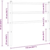  Metalno zamjensko uzglavlje bijelo 107 cm | shoptok.hr